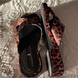 Zara Women's Leopard Print Platform Sandals